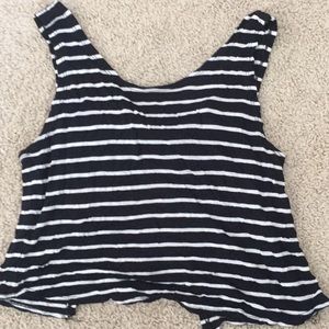 Striped  black and white Crop top
